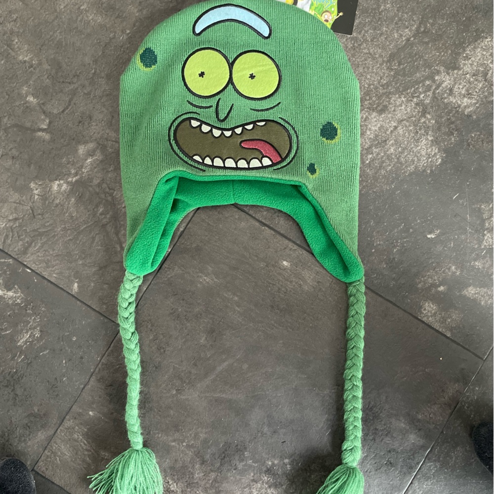 Rick and Morty Pickle Rick Winter Hat with tassels NWT 2013 beanie